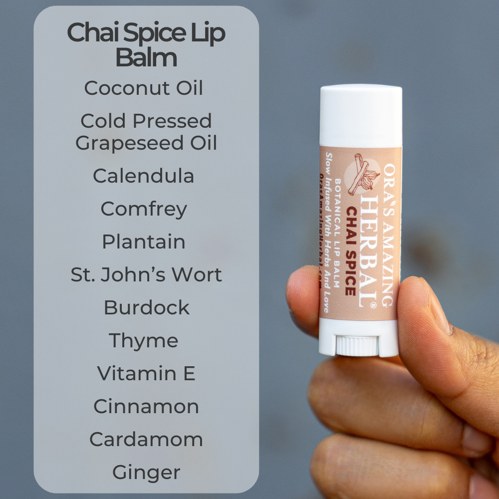 Bálsamo labial natural con infusión de hierbas y especias Chai