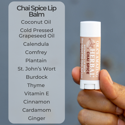 Bálsamo labial natural con infusión de hierbas y especias Chai