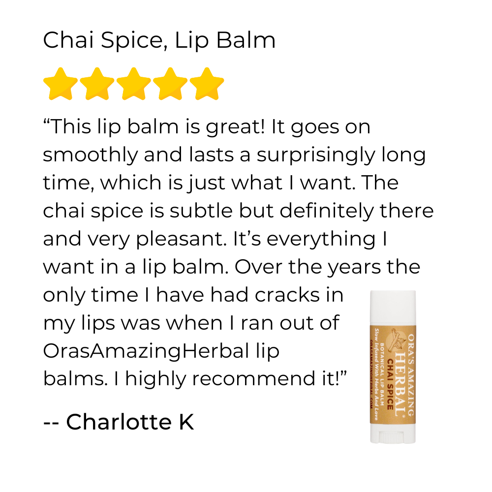 Bálsamo labial natural con infusión de hierbas y especias Chai