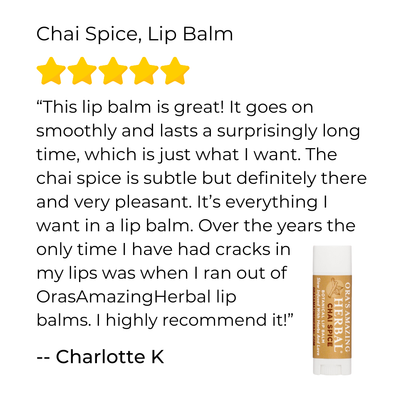 Bálsamo labial natural con infusión de hierbas y especias Chai