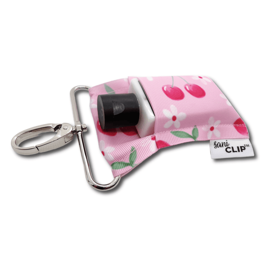 Cherries SaniClip Hand Sanitizer Holder - made to order | Daily Health & Beauty