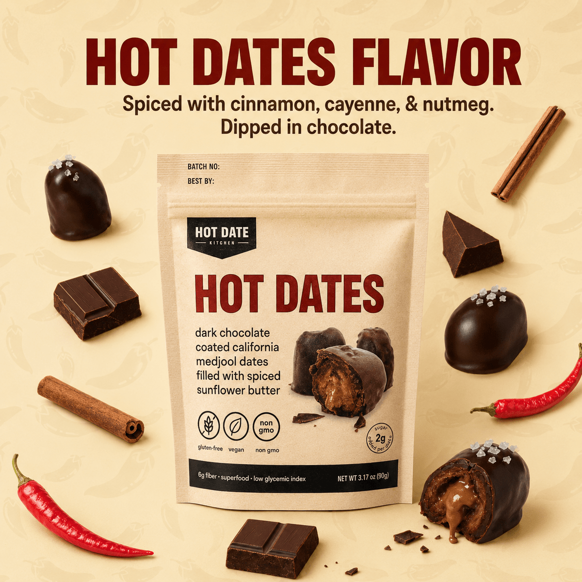Chocolate Stuffed Dates Gift Set - 8 Packs