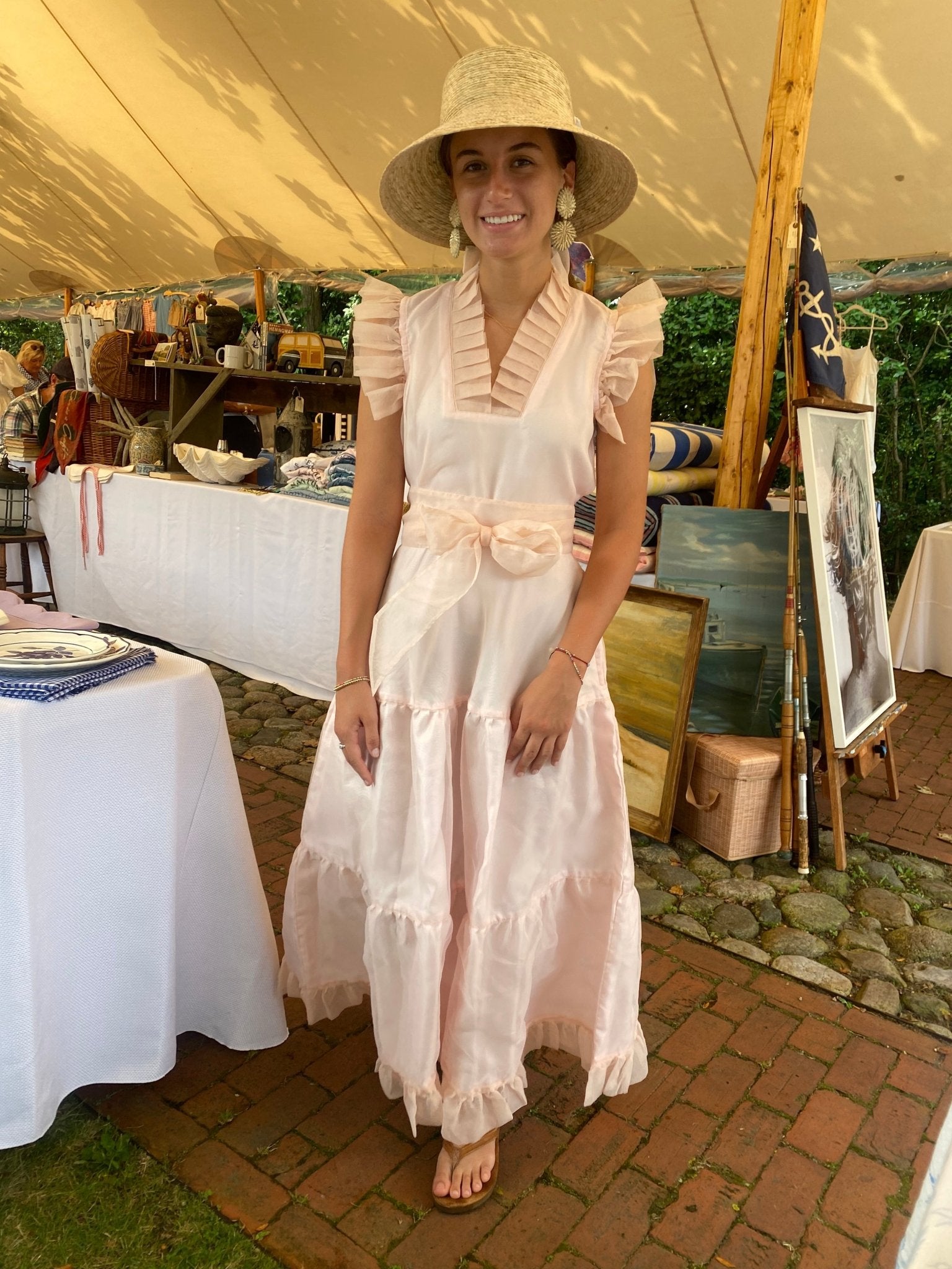 Clematis Bucket Hat - Antique Eyelet Scallop Lace Short Ribbon | Daily Health & Beauty