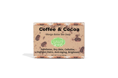 Coffee & Cocoa Mango Butter Bar Soap — Exfoliating, Hydrating for Dry Skin