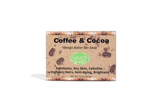 Coffee & Cocoa Mango Butter Bar Soap — Exfoliating, Hydrating for Dry Skin