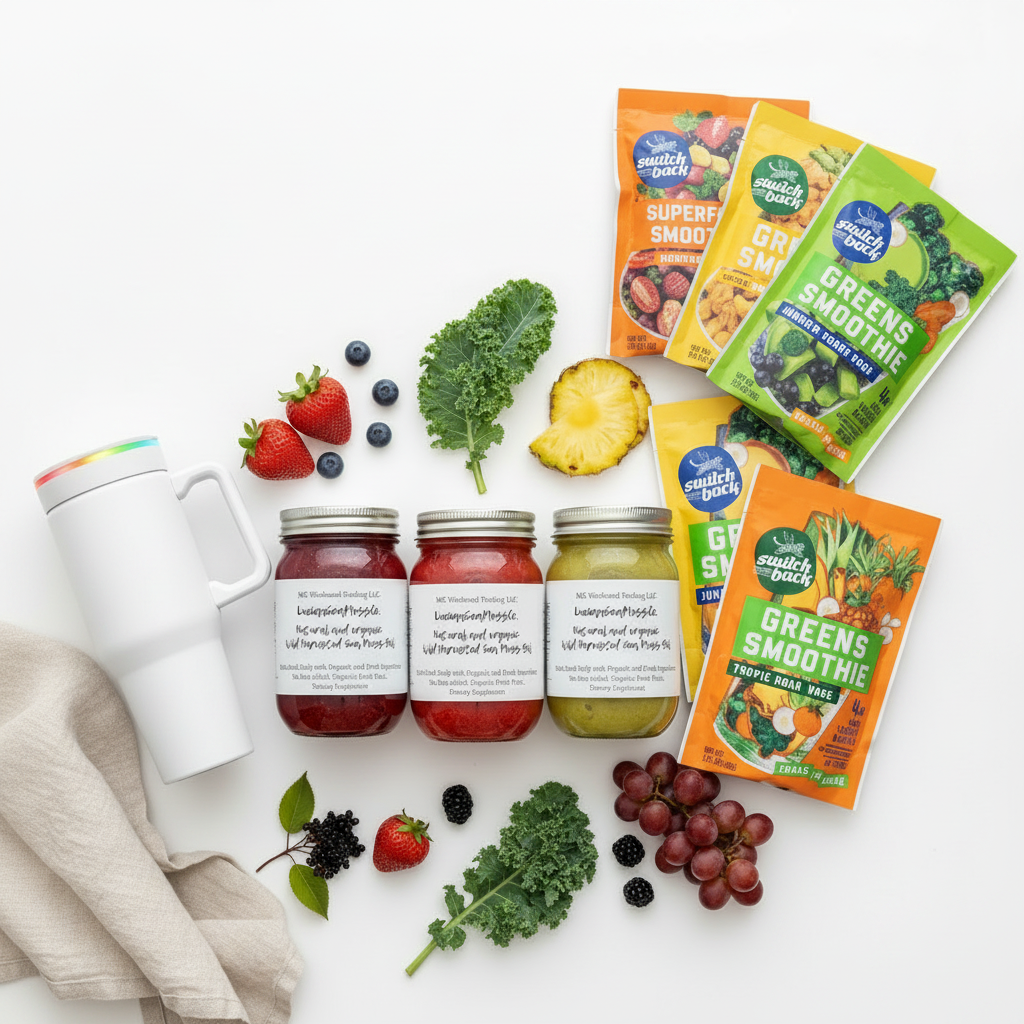 Ultimate Sea Moss Wellness Bundle — BLENDi Steel Blender with Switchback Foods and Seamoss Global sea moss gel jars