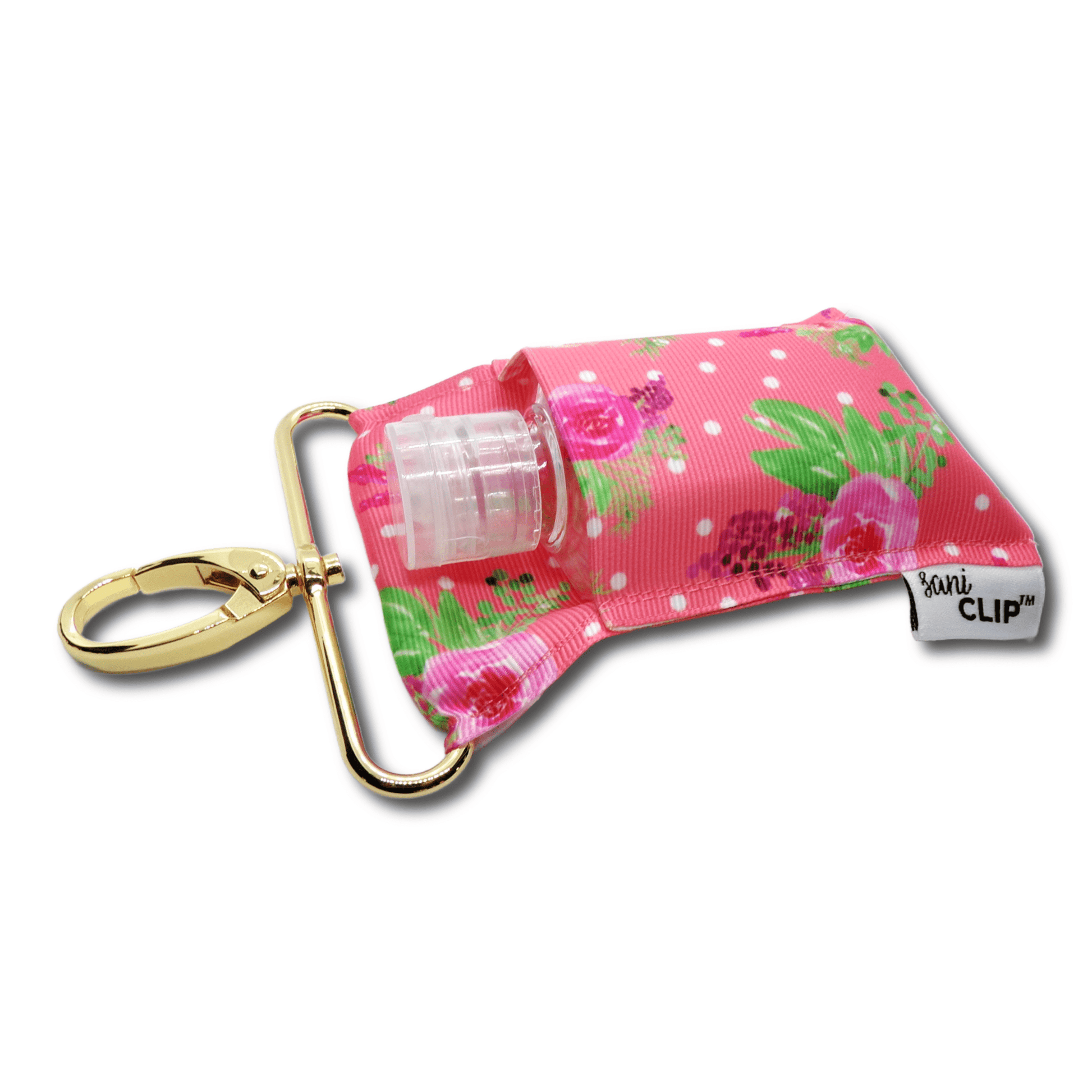 Coral Floral SaniClip Hand Sanitizer Holder - made to order | Daily Health & Beauty
