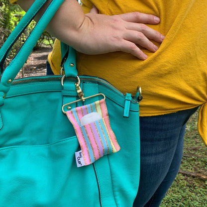 Coral Floral SaniClip Hand Sanitizer Holder - made to order | Daily Health & Beauty