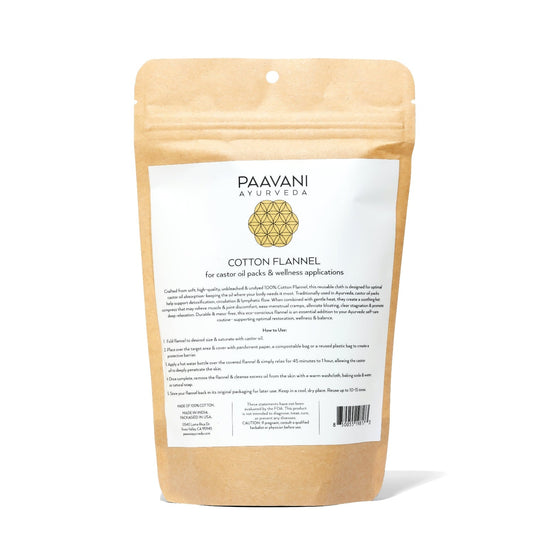 Cotton Flannel | Reusable Cloth for Ayurvedic Castor Oil Pack Rituals | Daily Health & Beauty