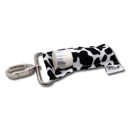 Cow Print LippyClip KISS for larger lip balms, essential oil rollers, etc. | Daily Health & Beauty