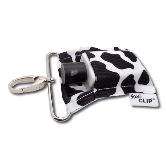 Cow Print SaniClip Hand Sanitizer Holder - made to order | Daily Health & Beauty