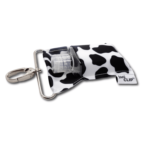 Cow Print SaniClip Hand Sanitizer Holder - made to order | Daily Health & Beauty
