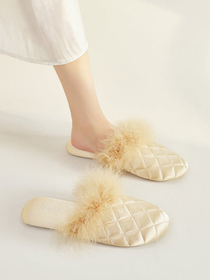 Cozy Fall & Winter Silk Satin Slippers | Daily Health & Beauty