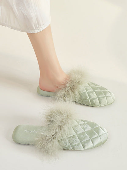 Cozy Fall & Winter Silk Satin Slippers | Daily Health & Beauty