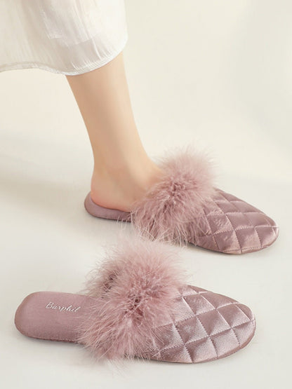 Cozy Fall & Winter Silk Satin Slippers | Daily Health & Beauty