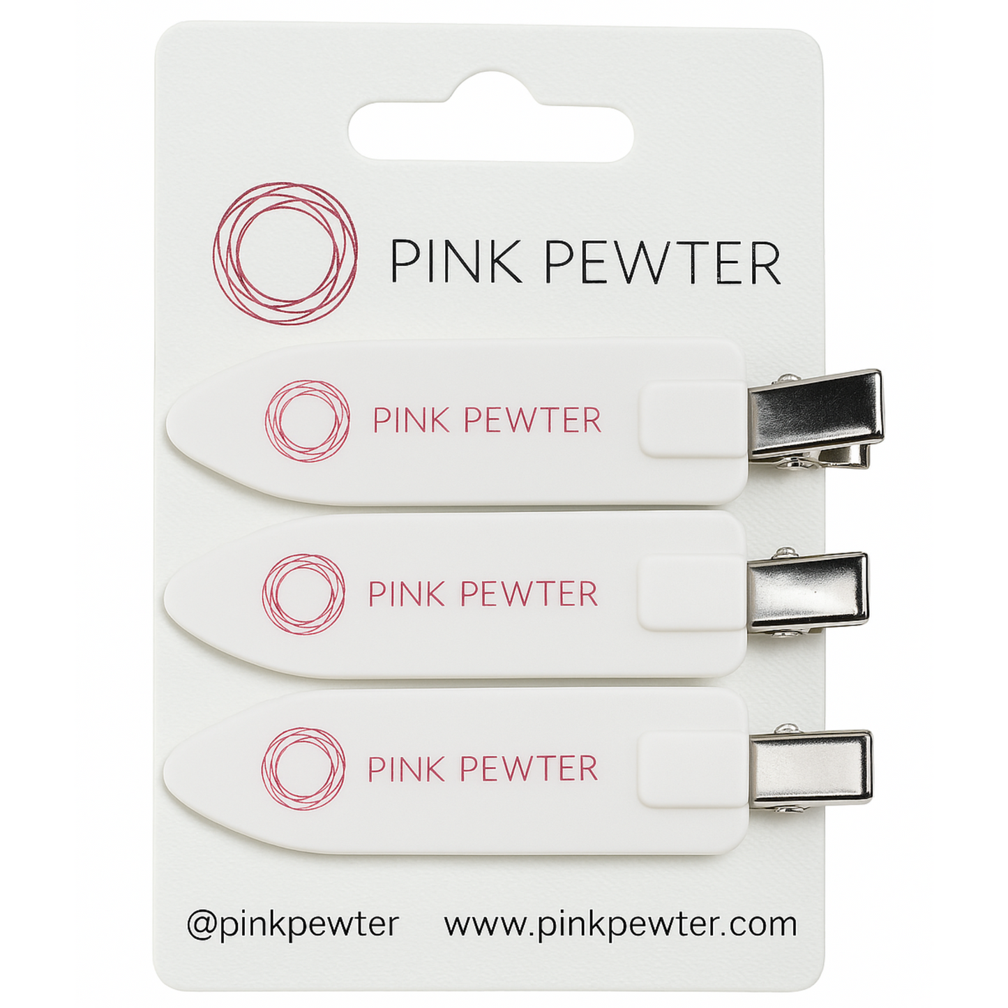 Oversized Creaseless Hair Styling and Sectioning Clips - 3pk (Pink Pewter)