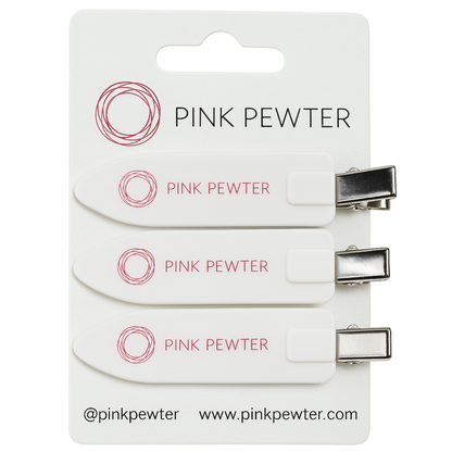 Oversized Creaseless Hair Styling and Sectioning Clips - 3pk (Pink Pewter)