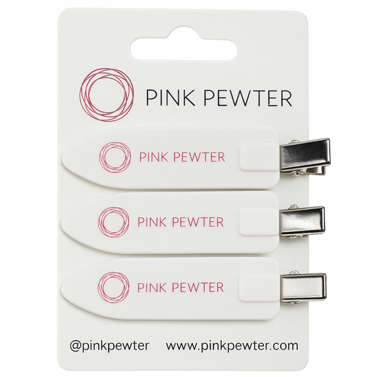 Oversized Creaseless Hair Styling and Sectioning Clips - 3pk (Pink Pewter)