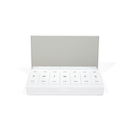 Crisp White AM/PM Pill Box