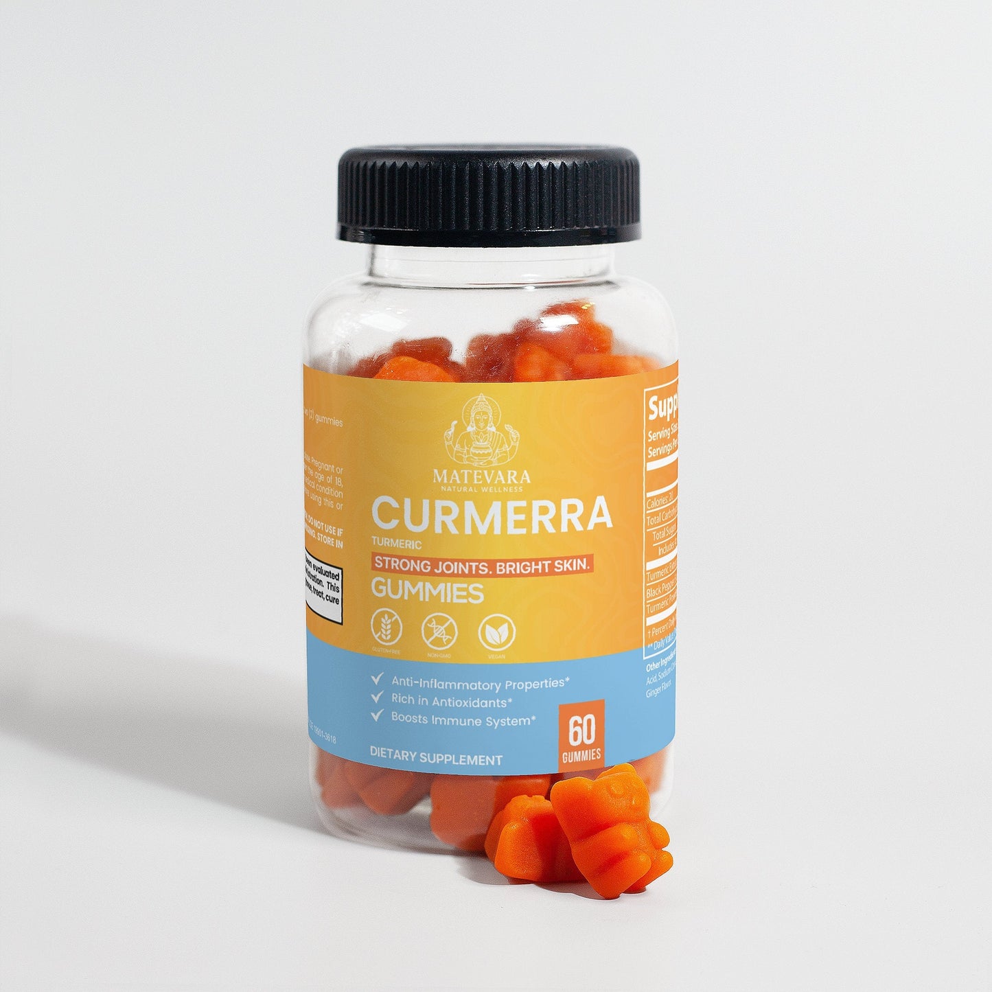 Gomitas de cúrcuma Curmerra | Suplemento de curcumina para la comodidad y movilidad articular | 60 unidades 