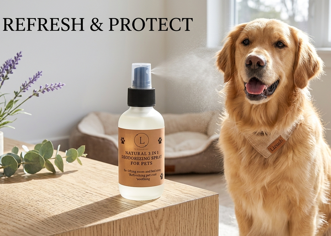 Natural Pet Deodorizing Spray – Freshening Mist for Dogs & Cats