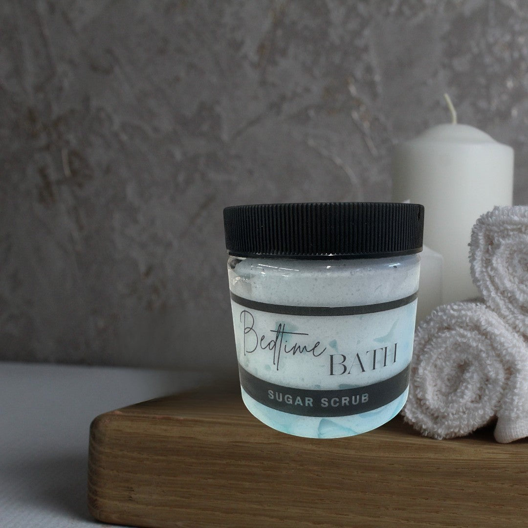 Exfoliante de azúcar para el baño antes de dormir