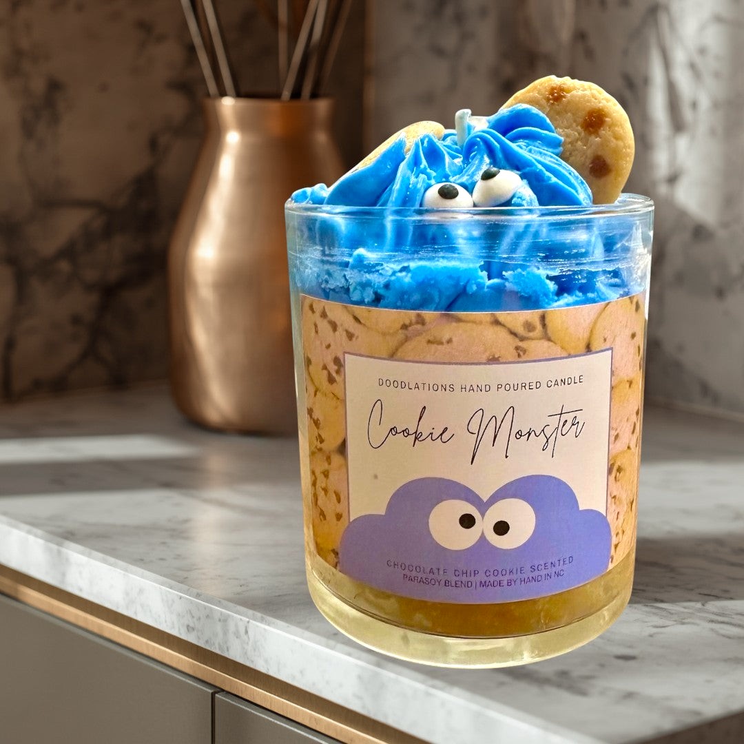 Vela de galleta con chispas de chocolate del Monstruo de las Galletas