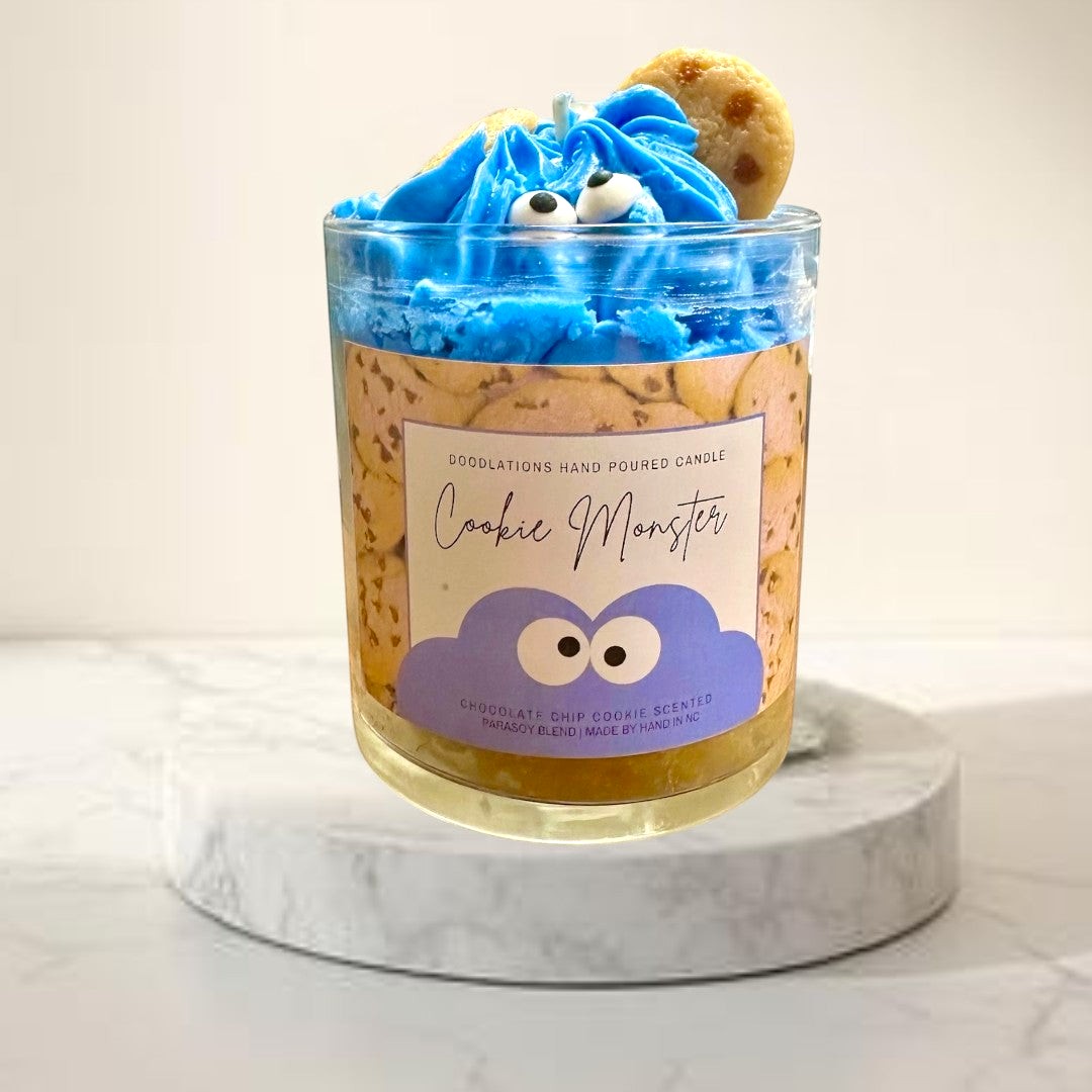 Vela de galleta con chispas de chocolate del Monstruo de las Galletas