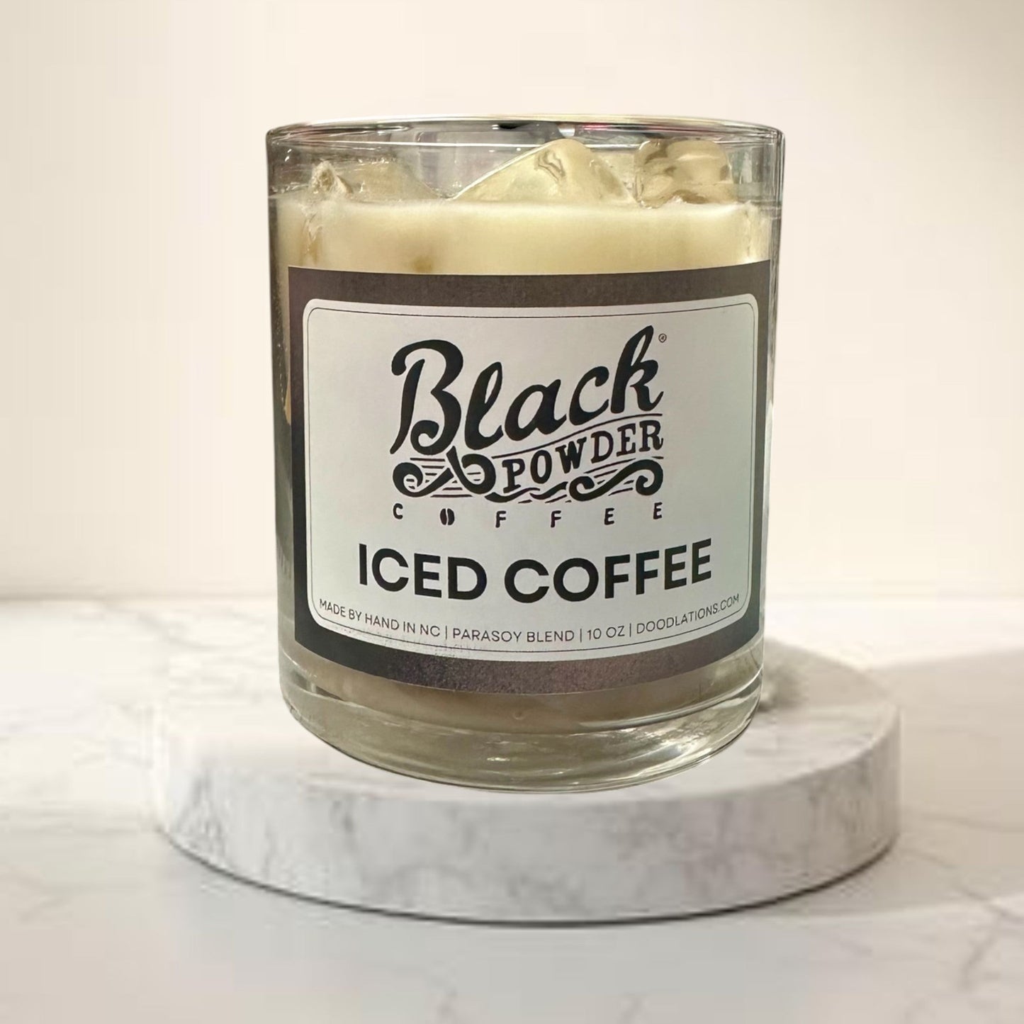 Vela de café helado con polvo negro