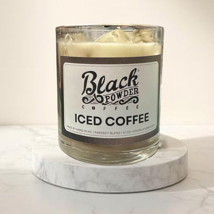 Vela de café helado con polvo negro