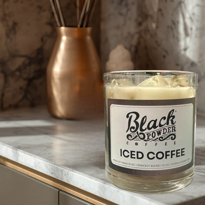 Vela de café helado con polvo negro