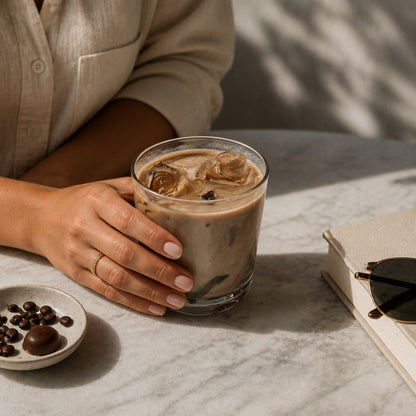 Vela de café helado con avellanas y crema