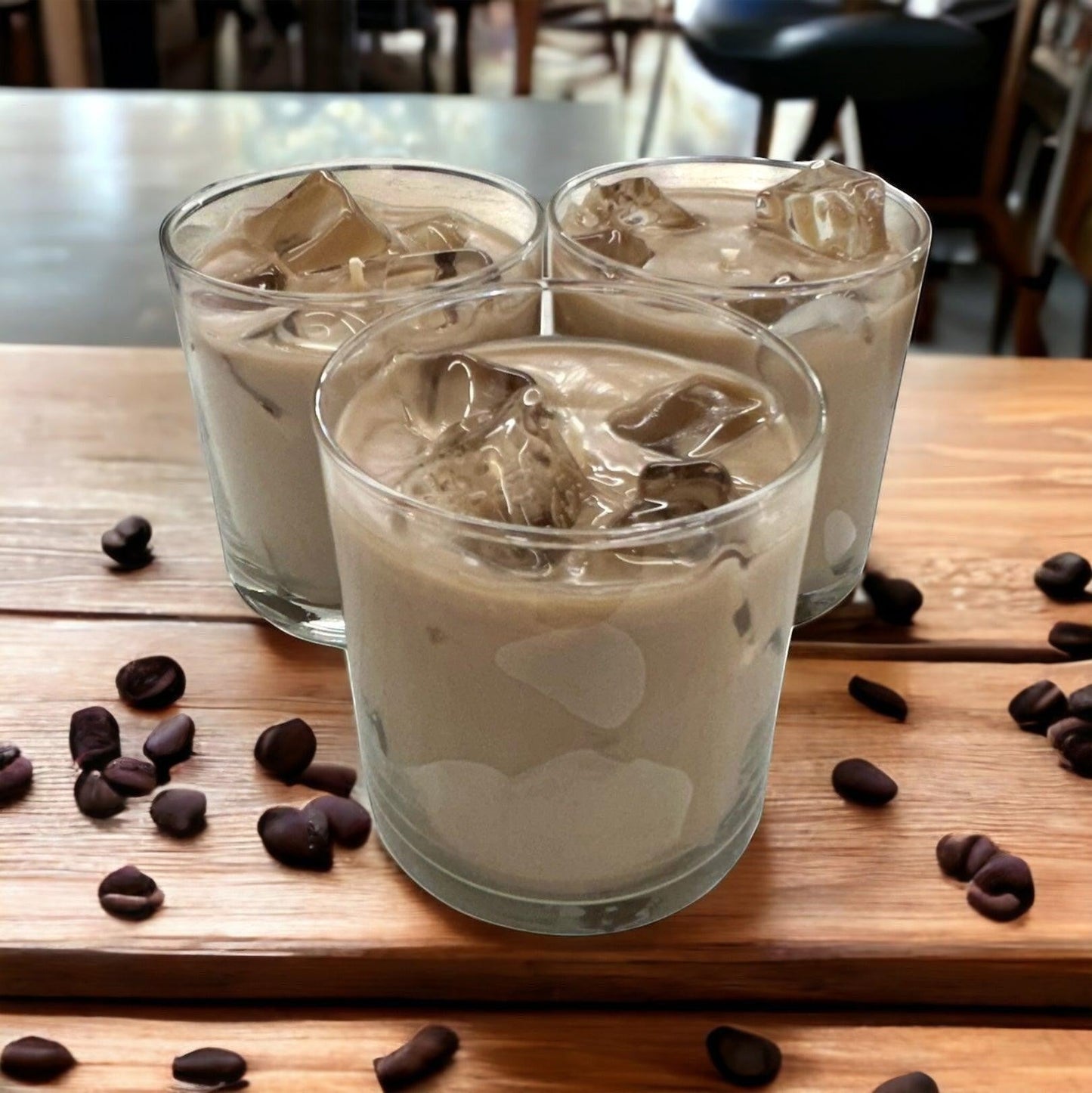 Vela de café helado con avellanas y crema