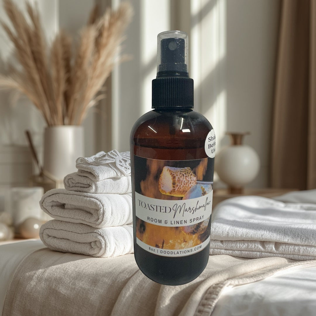 Aerosol para habitación y ropa de cama con malvavisco tostado