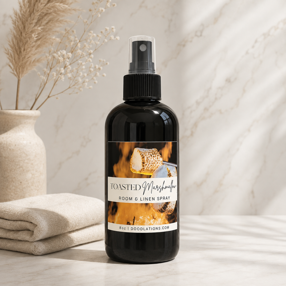 Aerosol para habitación y ropa de cama con malvavisco tostado