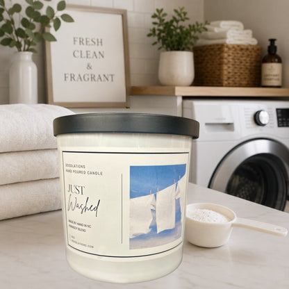 Doodlations Boutique Candle | Just Washed