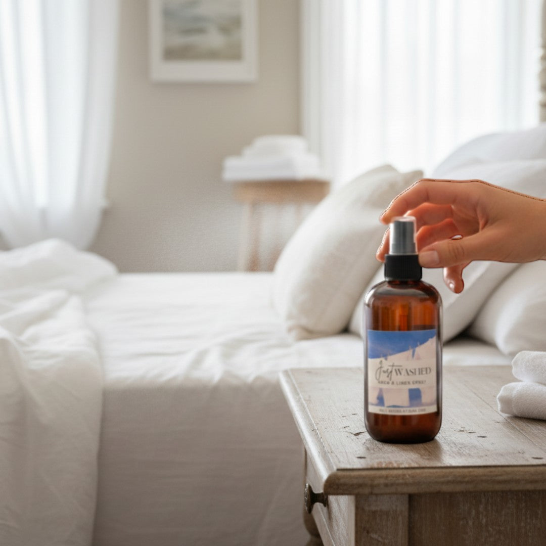 Spray para ropa de cama y habitaciones recién lavadas