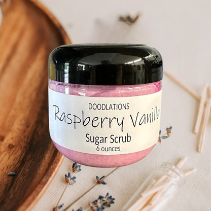 Doodlations Sugar Scrub | Raspberry Vanilla | 4 oz