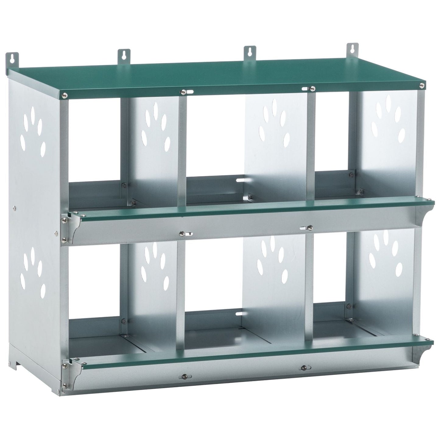 6-Room Metal Chicken Nesting Box – Galvanized Steel Hen Coop
