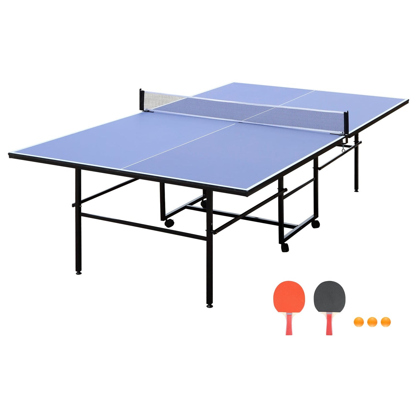 9-Foot Foldable Indoor Ping Pong Table Set with Accessories