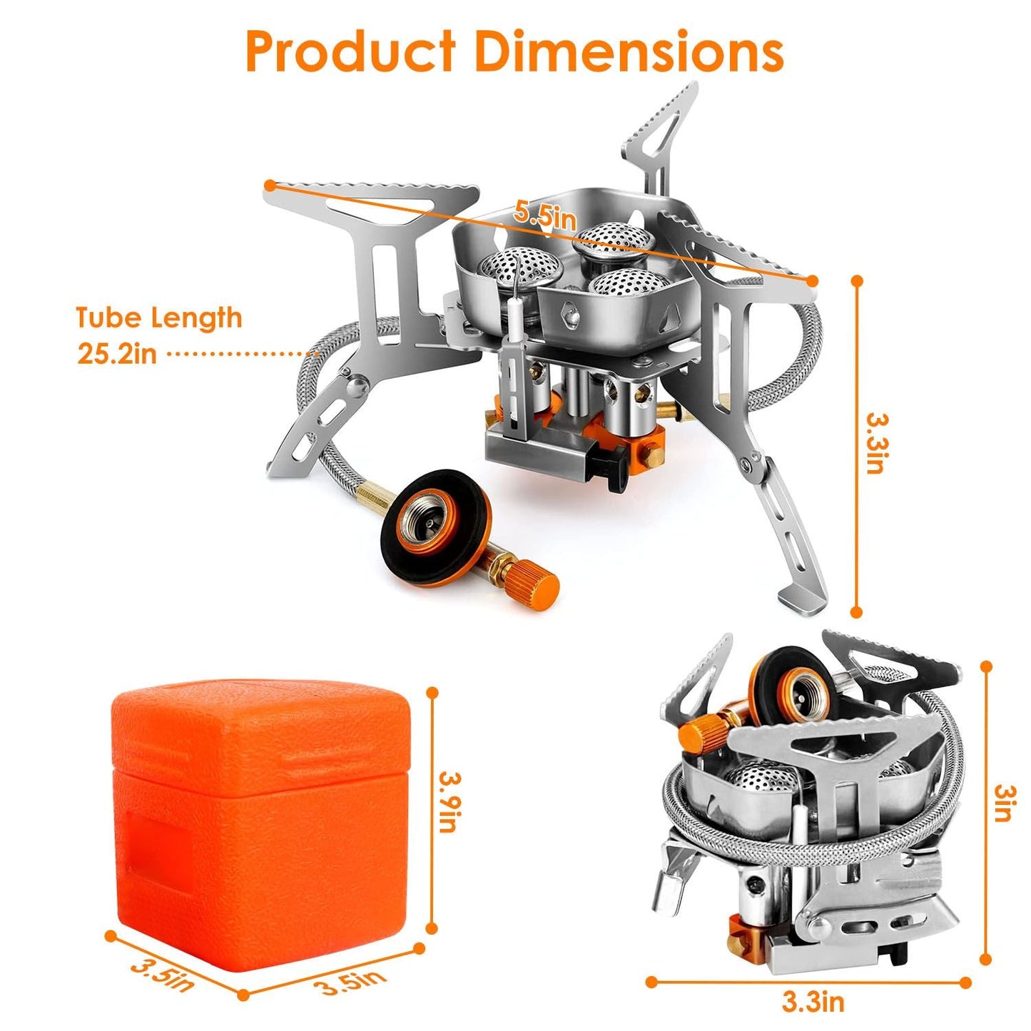 Portable 4000W Foldable Camping Stove with Ignition & Carry Case