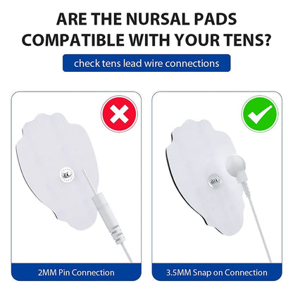 TENS/EMS Unit Replacement Pads NURSAL 20 Pack 3.5mm Snap Electrode Pads 30+ Reuse