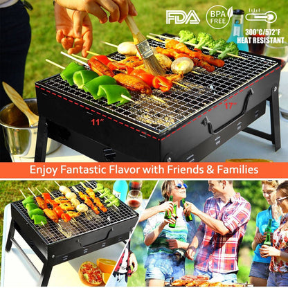 Portable Charcoal BBQ Grill – Lightweight Folding Smoker for Outdoors