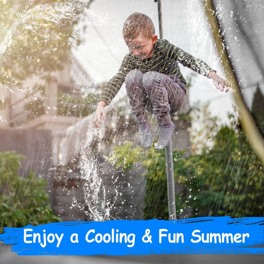 Kids Trampoline Sprinkler Outdoor Water Park Fun Splash Toy