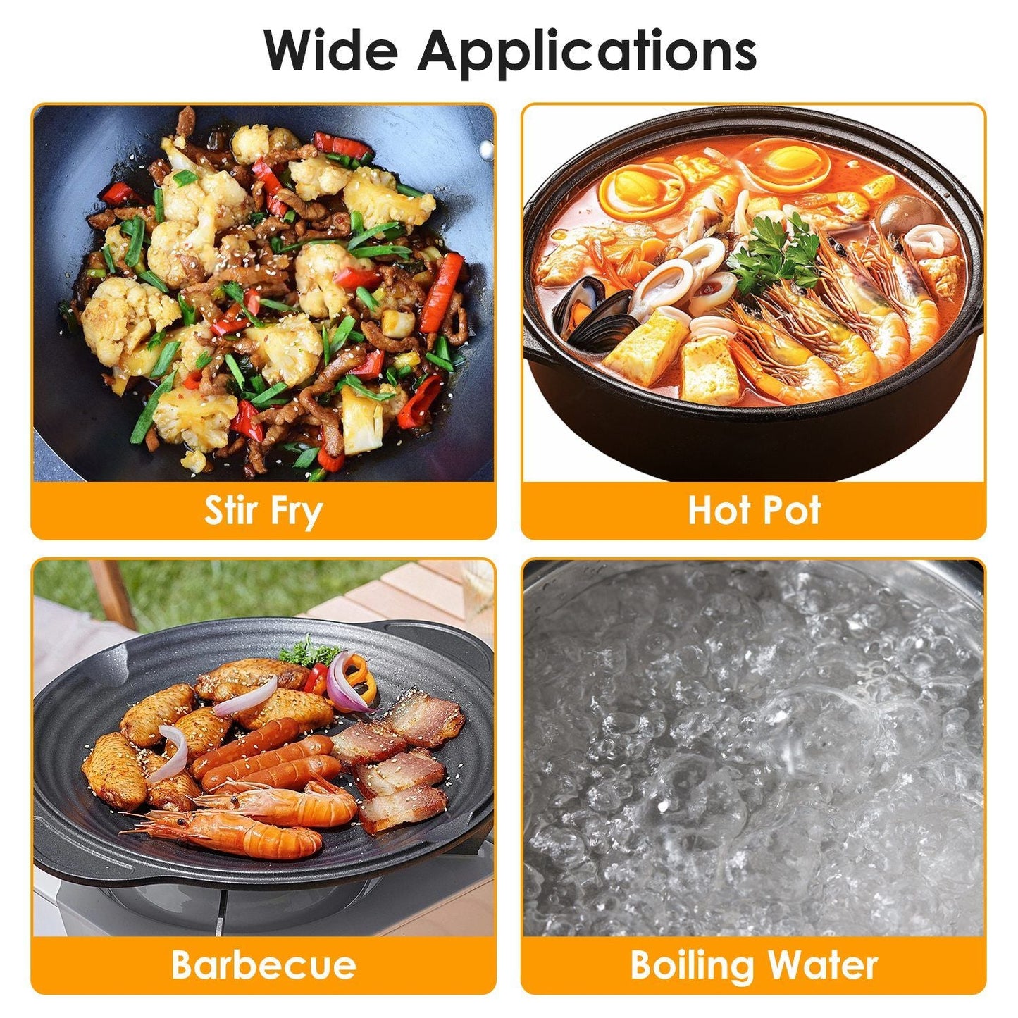 13000W Portable Windproof Camping Stove Five-head Gas Cooking Burner