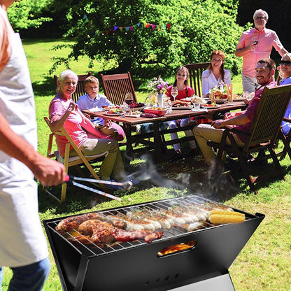 Foldable Charcoal BBQ Grill – Portable Triangle Design for Camping