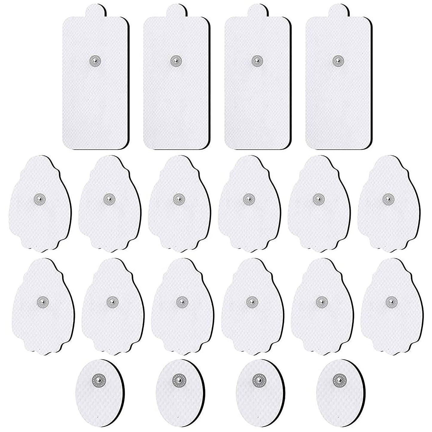 TENS/EMS Unit Replacement Pads NURSAL 20 Pack 3.5mm Snap Electrode Pads 30+ Reuse