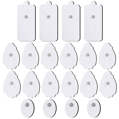 TENS/EMS Unit Replacement Pads NURSAL 20 Pack 3.5mm Snap Electrode Pads 30+ Reuse