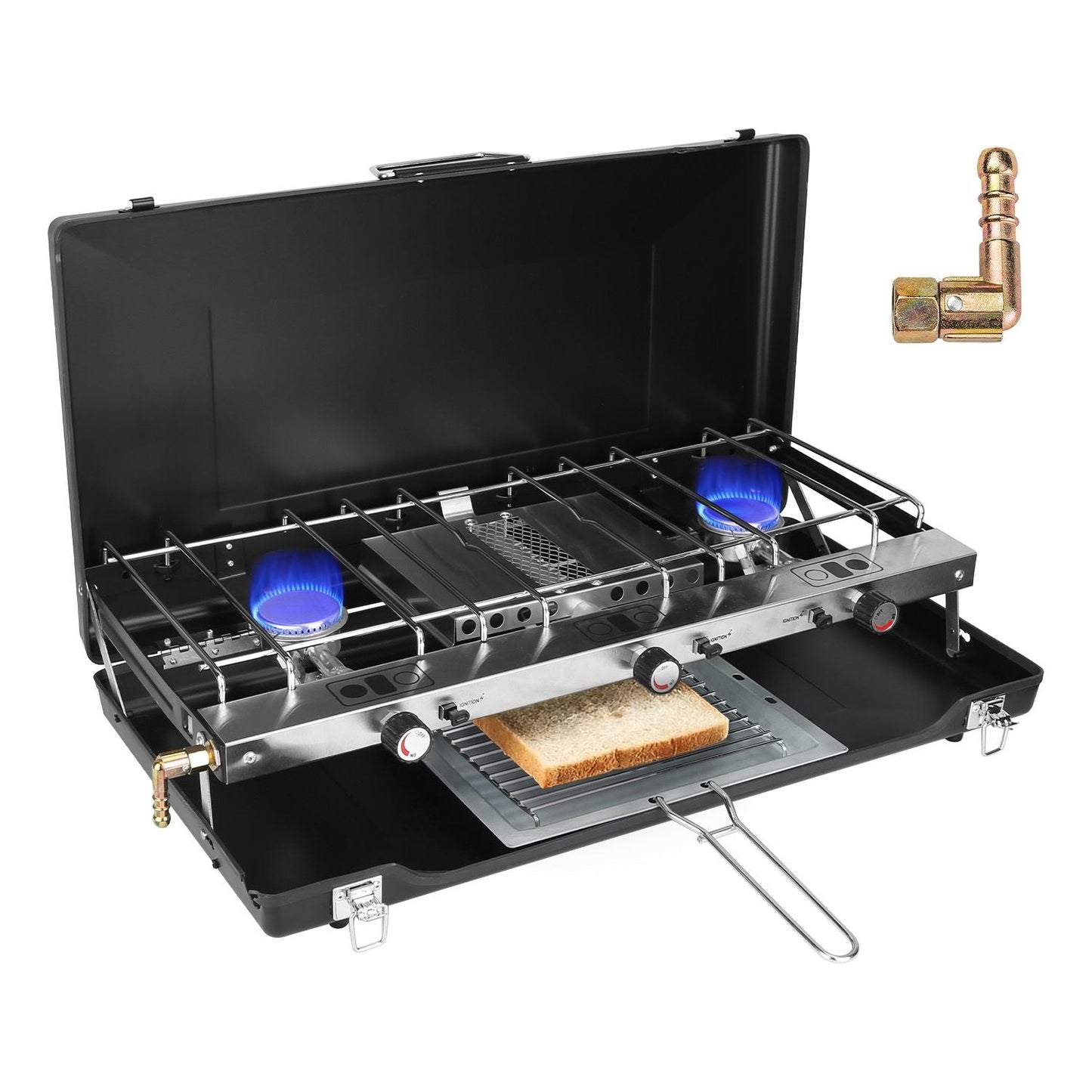 3-Burner 20,000 BTU Portable Propane Camping Stove