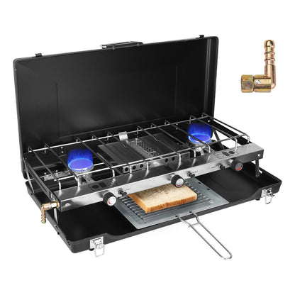 3-Burner 20,000 BTU Portable Propane Camping Stove